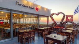best restaurant in akrotiri the good heart sunset dinner with a view in santorini