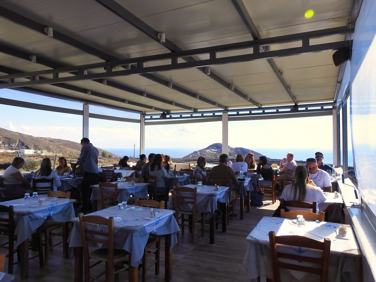 Photo Gallery our restaurant in akrotiri with outdoor seating