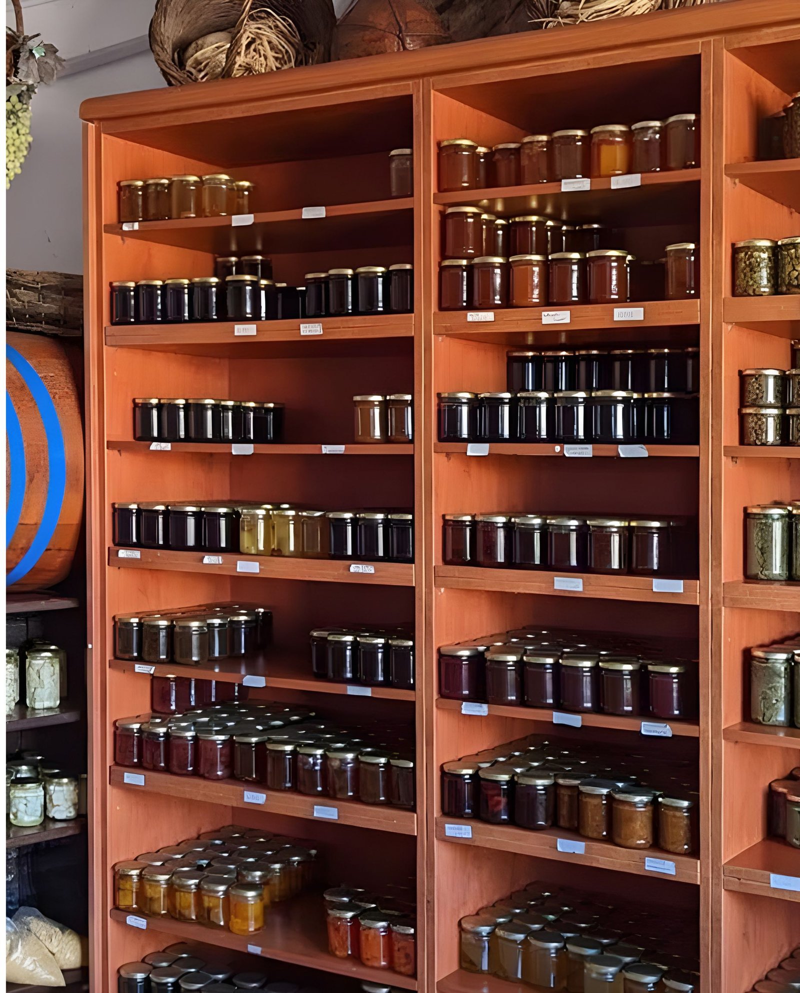 santorini capers, caper leaves, fava beans and spoon sweets by the good heart akrotiri